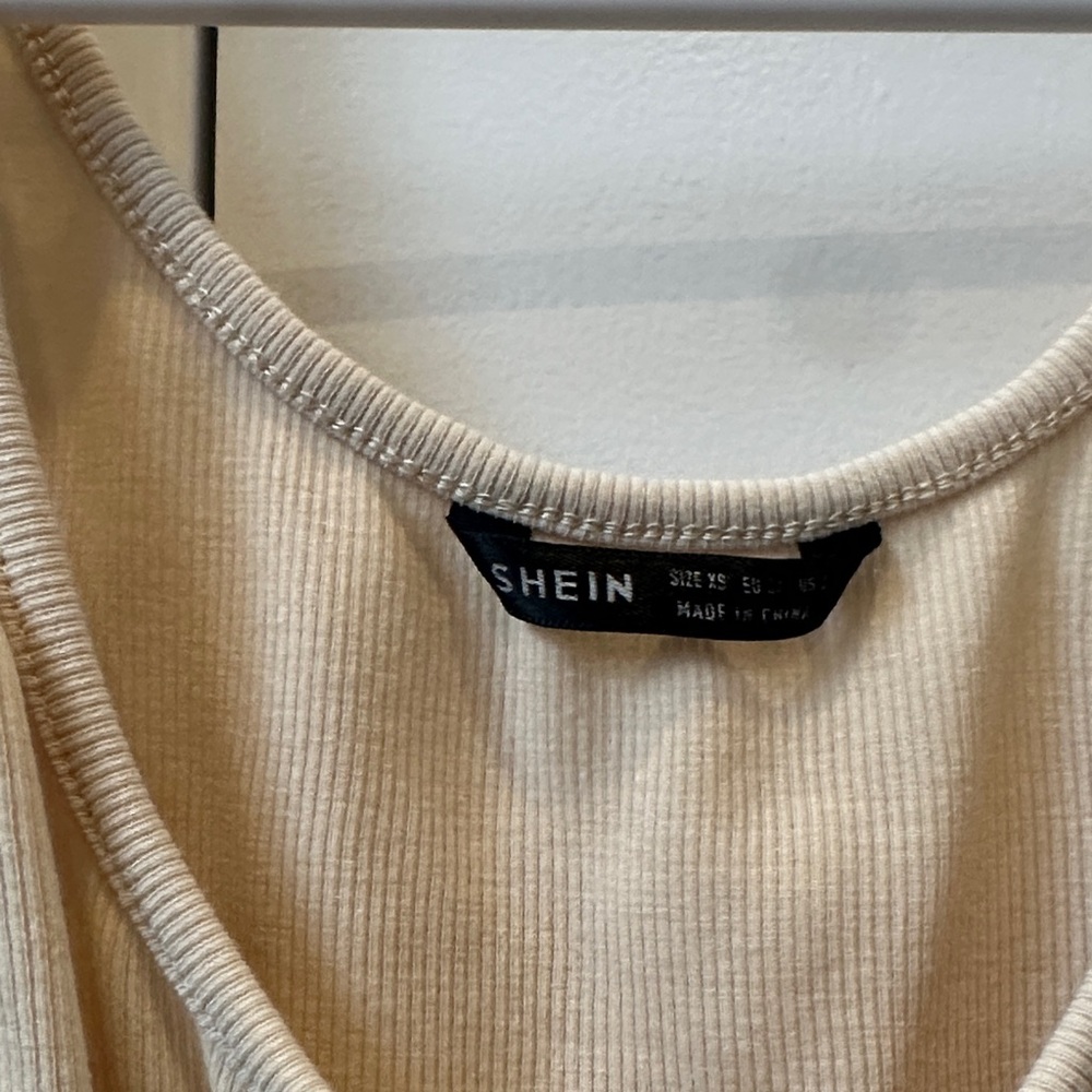 Cream Ribbed Crop Top - Picture 2 of 7